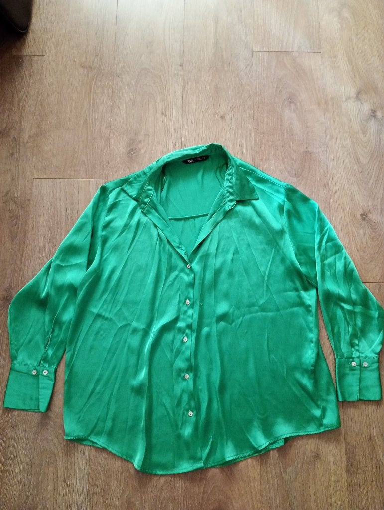 Mooi groene blouse mt XL Zara, Zara, Maat 46/48 (XL) of groter, Ophalen of Verzenden, Zo goed als nieuw