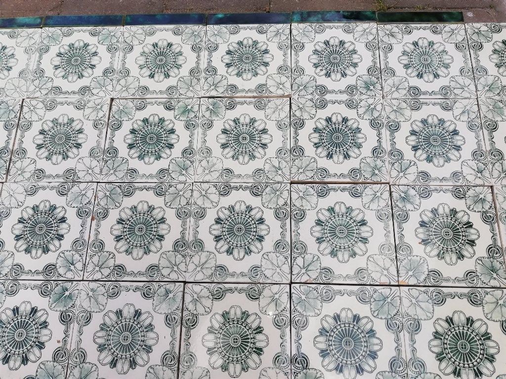 105x60cm antieke wandtegels voor achter fornuis of kachel, Antiek en Kunst, Ophalen