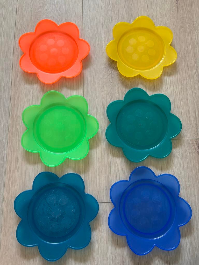 Vintage IKEA Kinderbordjes Bloemen - Set van 6, Ophalen of Verzenden, Gebruikt