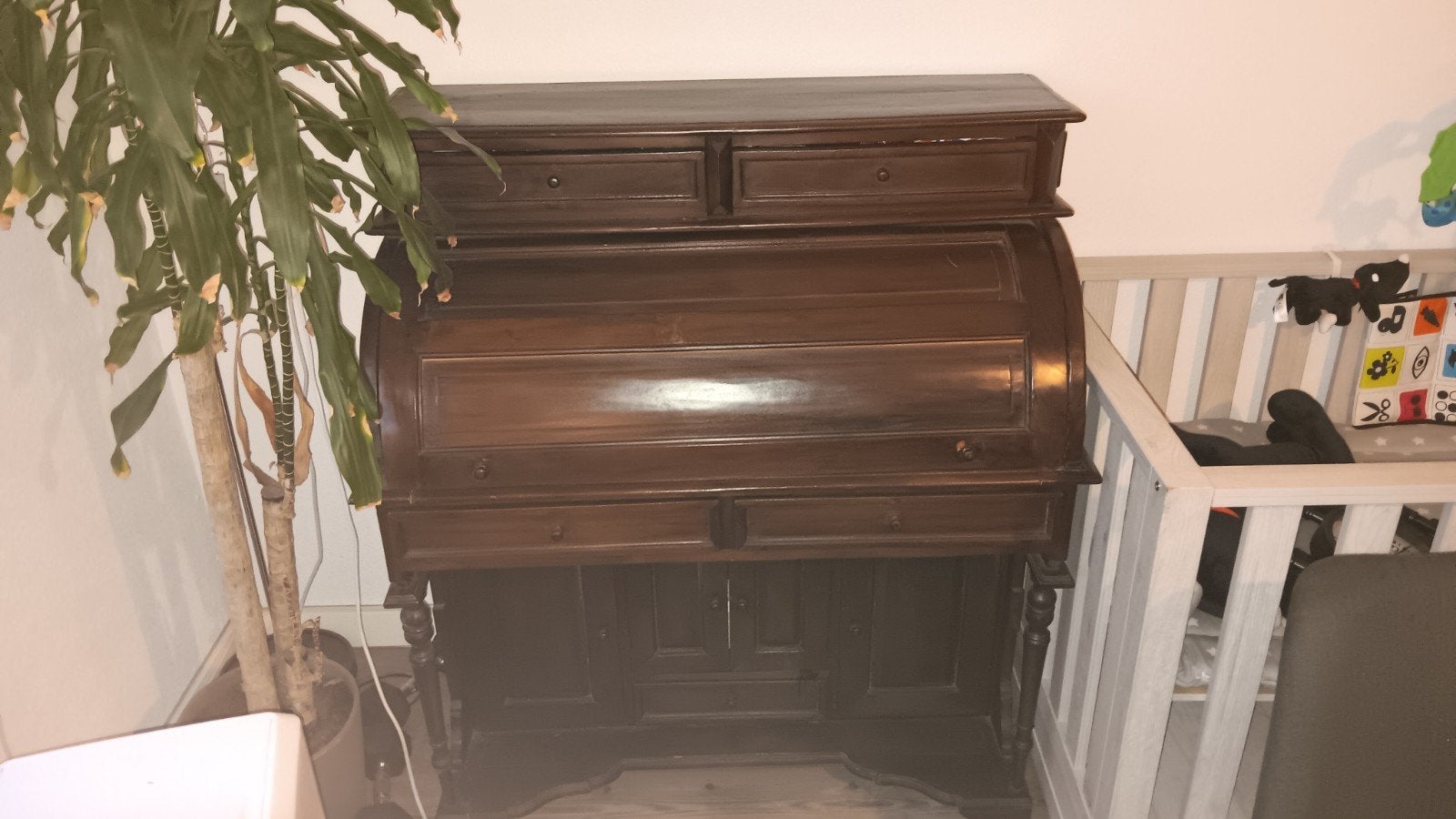 Antiek Cilinderbureau / Rolbureau - Klassiek Houten Bureau, Antiek en Kunst, Ophalen