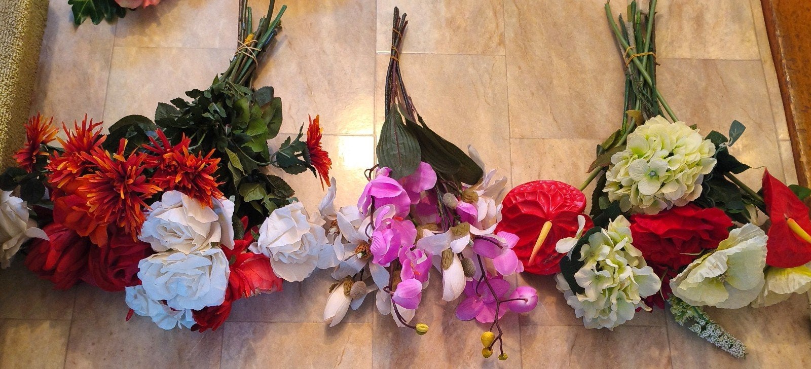 Boeket kunst bloemen, Ophalen of Verzenden