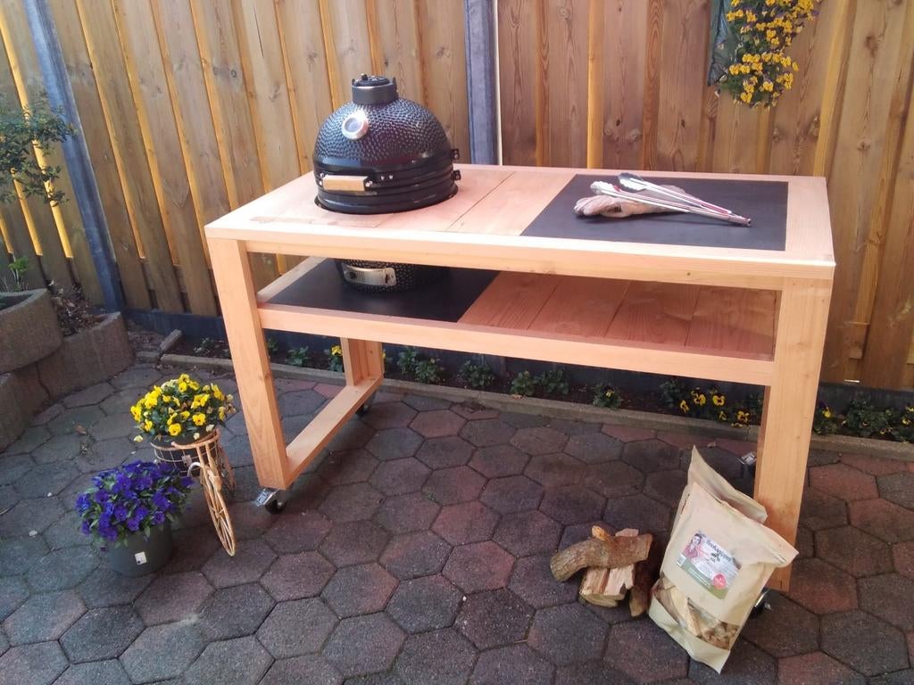 Douglas BBQ Tafel voor Kamado Green Egg, Tuin en Terras, Ophalen, Nieuw, Handgemaakt