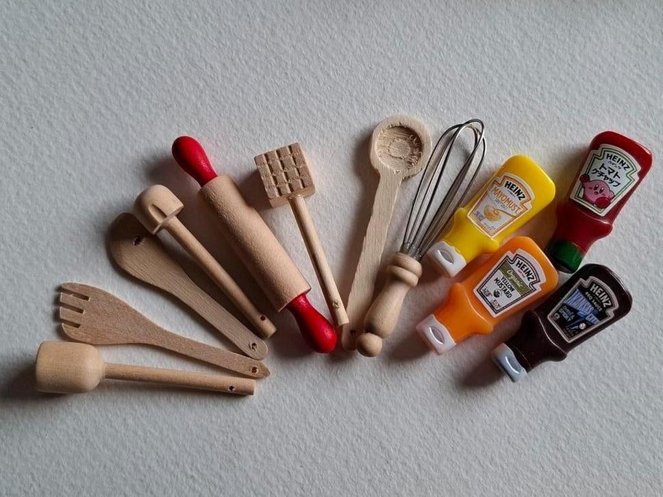 Houten keukengerei Barbie formaat, Ophalen of Verzenden, Zo goed als nieuw, Accessoires