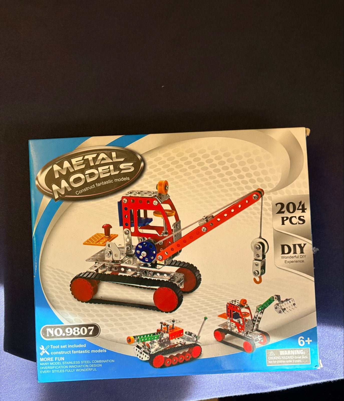 Metal Models Bouwpakket - Kraan, Tank, Graafmachine (204 stu, Kinderen en Baby's, Speelgoed | Bouwstenen, Ophalen of Verzenden