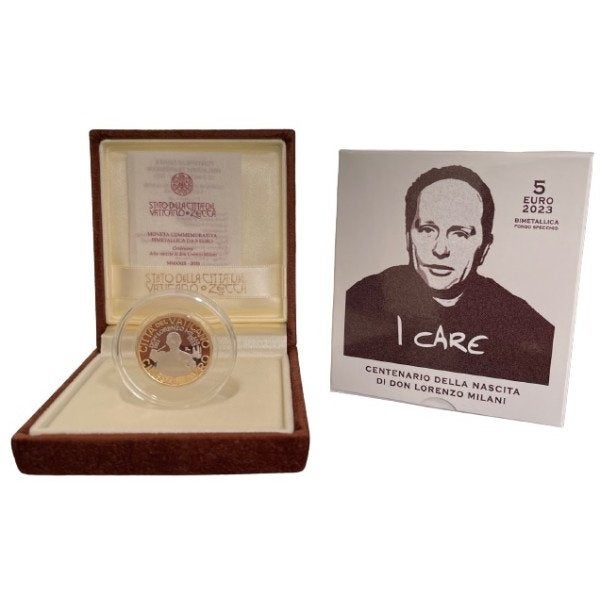 5 Euro Vaticaan 2023 - PROOF - Don Lorenzo Milani, Verzenden, Vaticaanstad, 5 euro, Losse munt