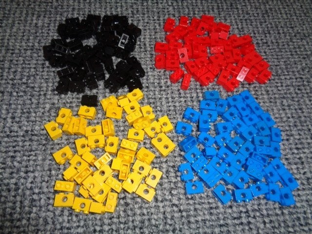 Partij P214=200x Lego technic stenen 1x2, Lego, Lego, Gebruikt, Lego