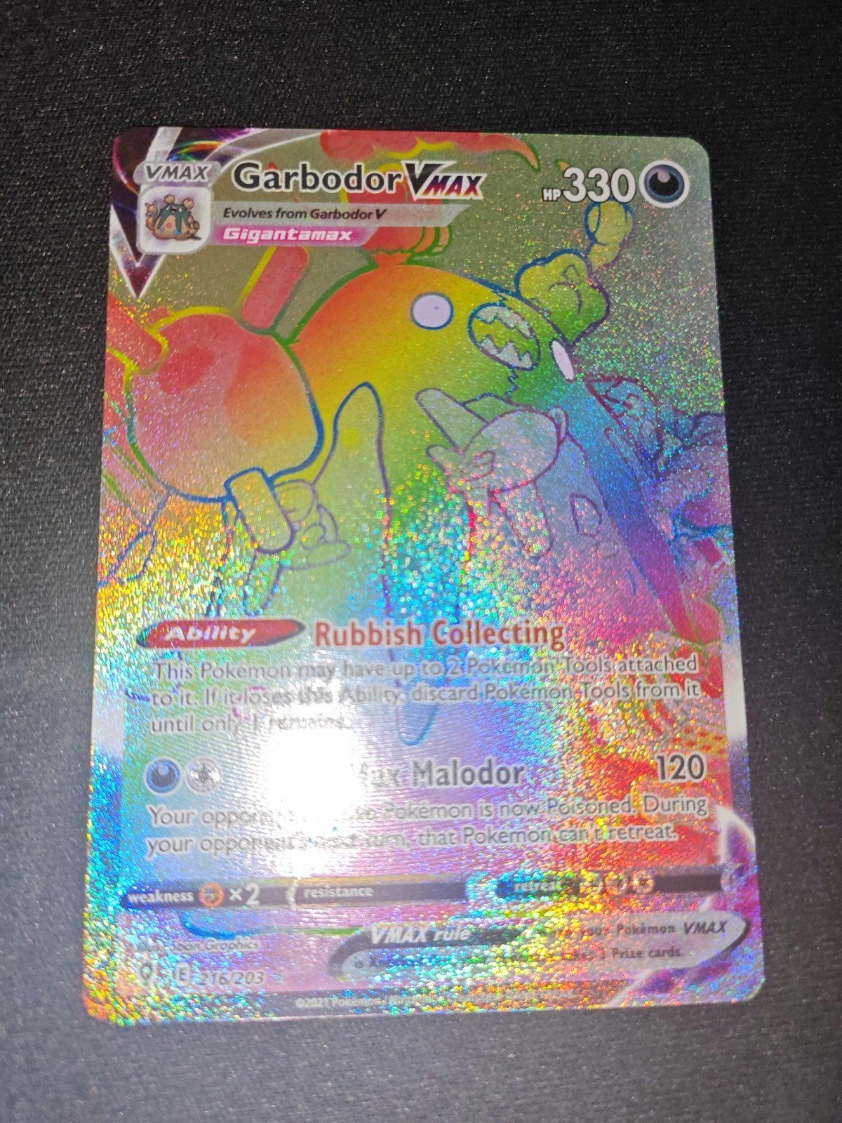 Garbodor VMAX 216/203 NM, Ophalen, Zo goed als nieuw, Losse kaart, Foil