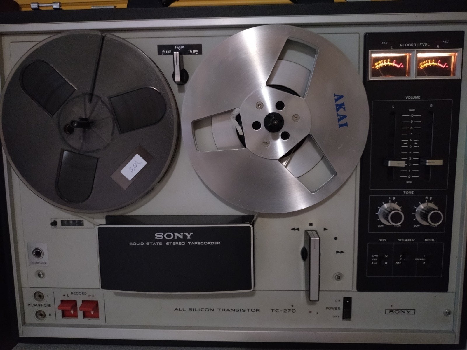 Sony TC-270 Bandrecorder, Audio, Tv en Foto, Bandrecorders, Bandrecorder, Met stofkap, Ophalen