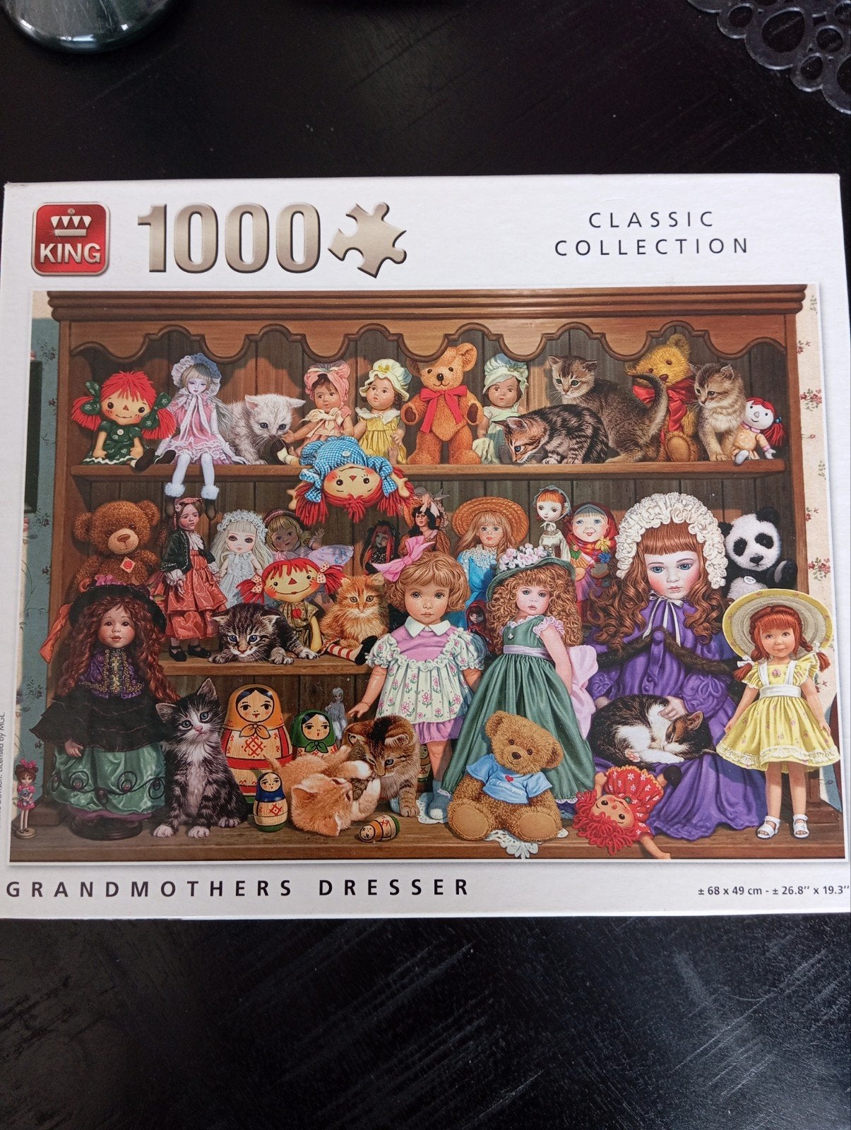 King Legpuzzel 1000 stukjes - Grandmother's Dresser, Ophalen of Verzenden, Meer dan 50 stukjes, Zo goed als nieuw, 6 jaar of ouder