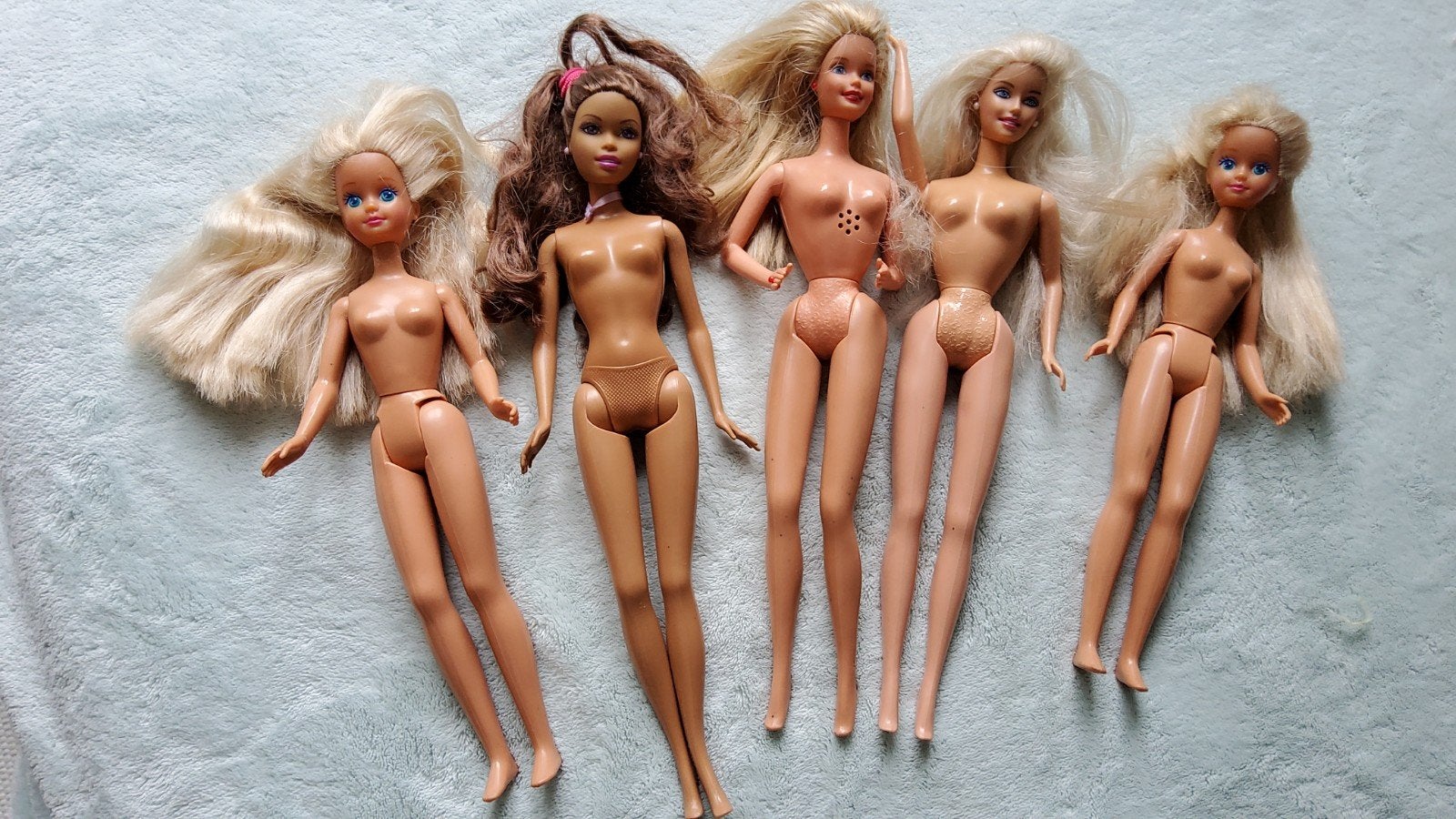 5 vintage Barbie Mattel Skipper Pratende doll blond/rood haa, Ophalen of Verzenden