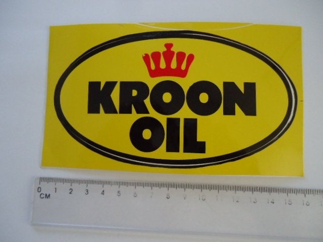 sticker oud KROON OIL plastic logo groot retro olie, Verzamelen, Verzenden, Zo goed als nieuw, Bedrijf of Vereniging