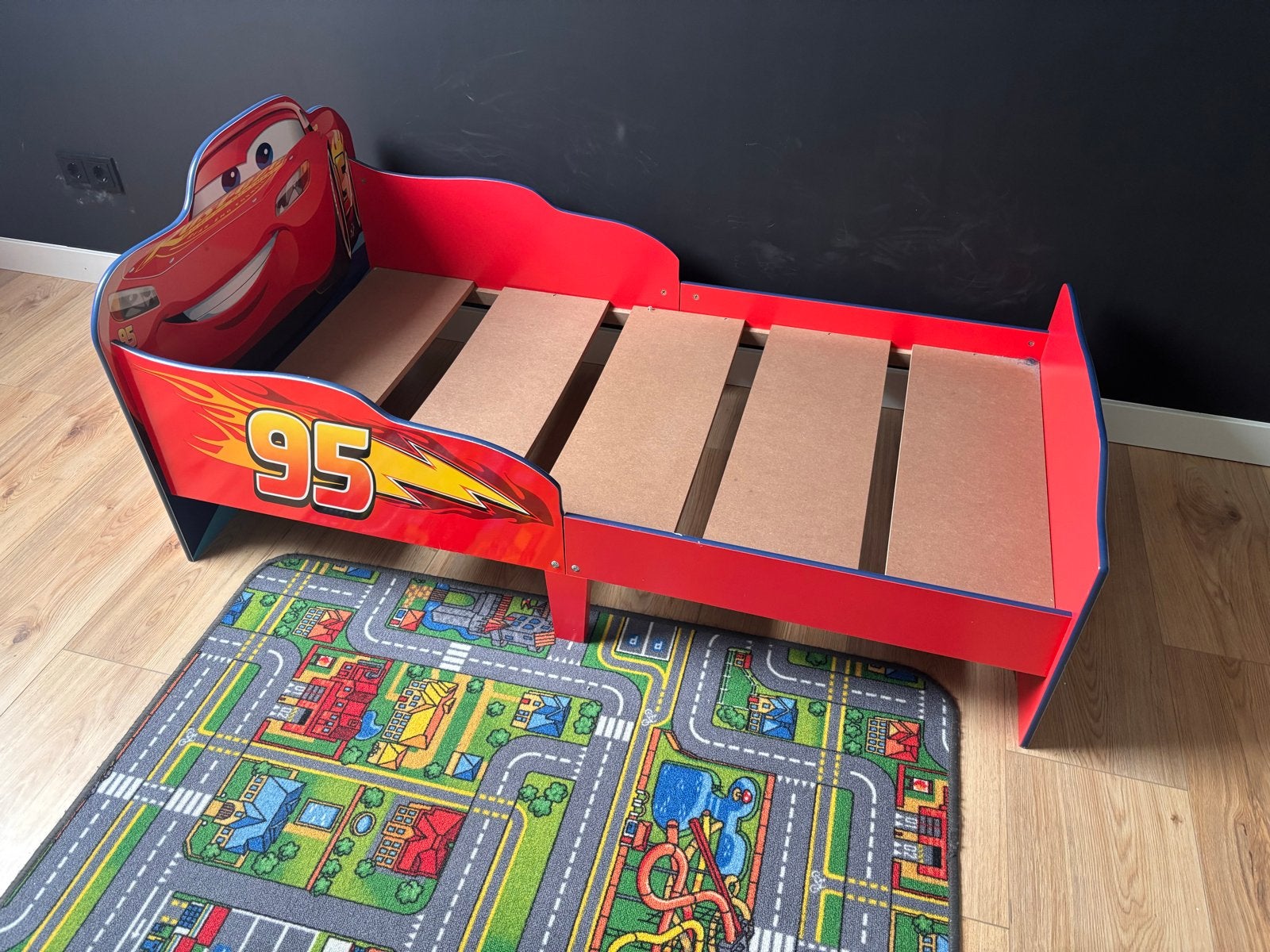 Cars kinderbed / peuterbed, Ophalen, Gebruikt, 70 tot 85 cm, Lattenbodem