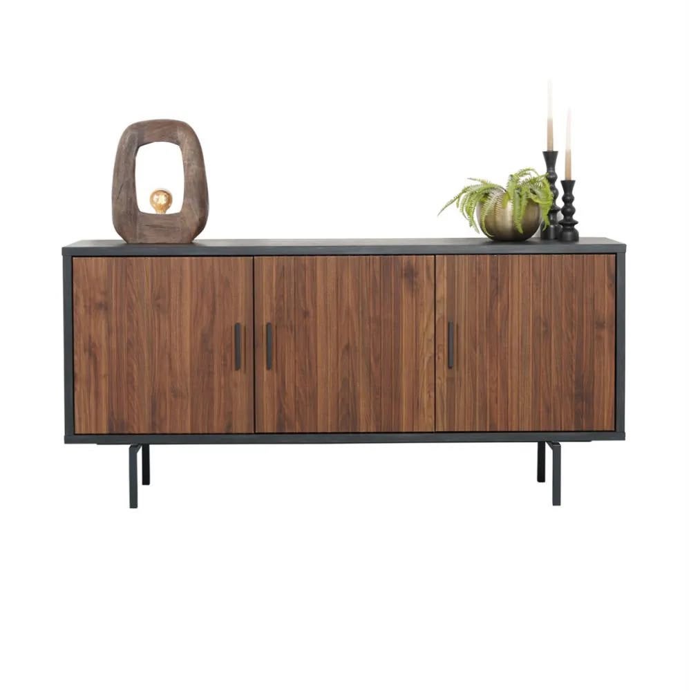 Dressoir Japandi stijl, Huis en Inrichting, Ophalen, 150 tot 200 cm, Teakhout, Zo goed als nieuw
