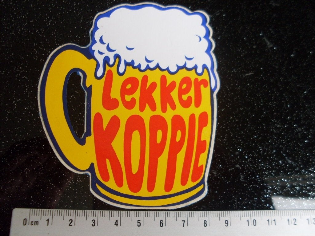 sticker lekker koppie bier pul vaas glas groot pils, Verzenden, Zo goed als nieuw, Overige typen