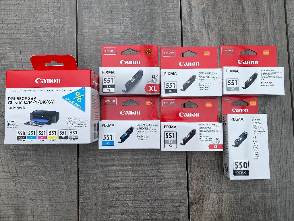 Canon 550/551 inktset – nieuw – MG7150/MG7550, Ophalen of Verzenden, Nieuw, Cartridge, Canon