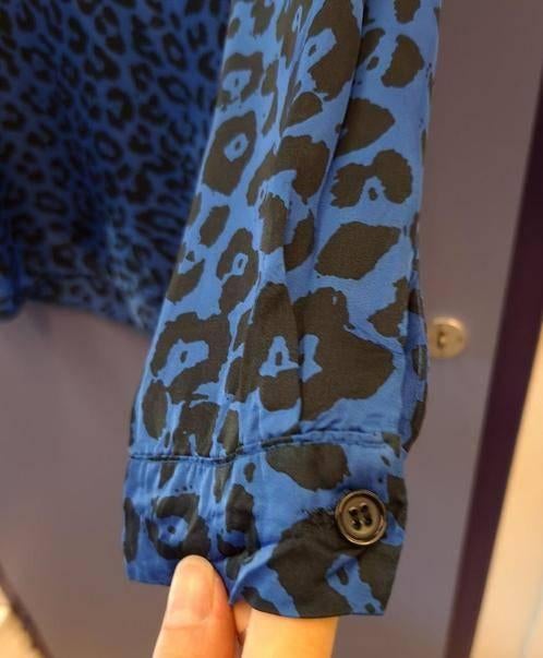Aaiko blouse / top kobalt blauw / zwart luipaard mt L 39353, Aaiko, ., Maat 42/44 (L), Ophalen of Verzenden