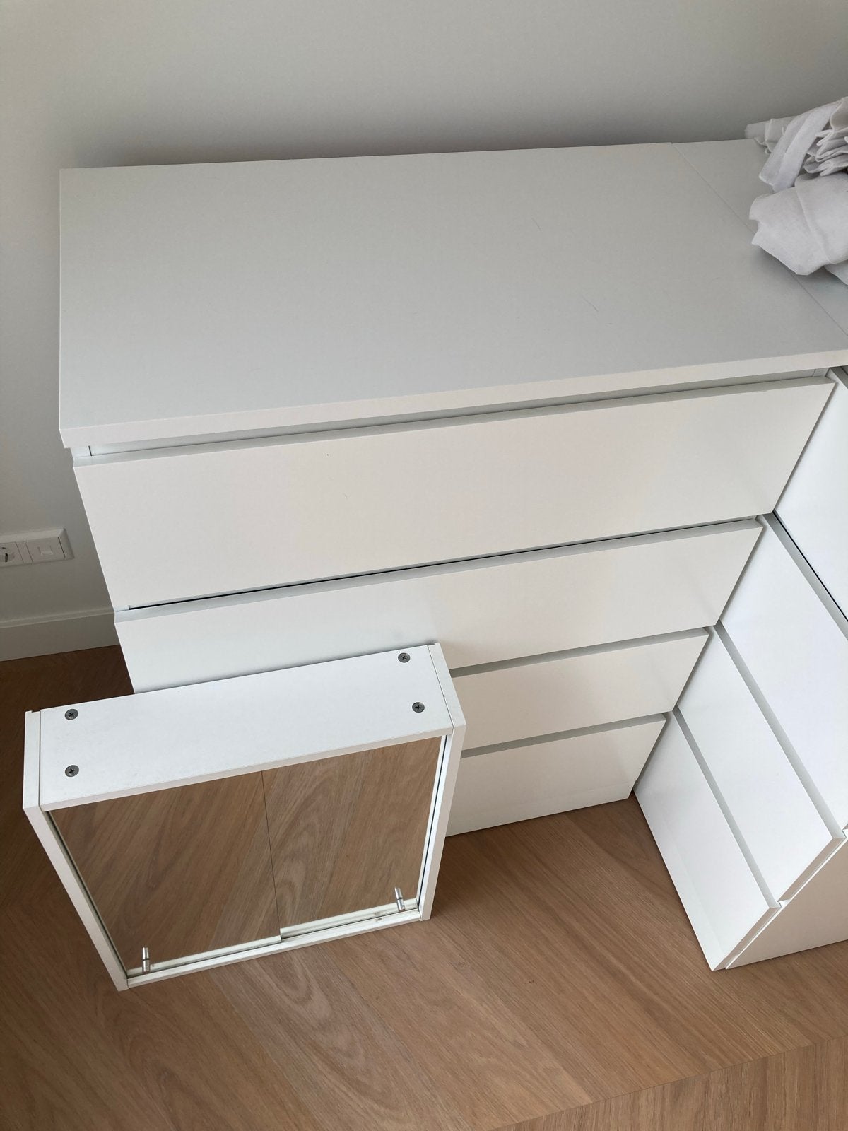 IKEA Spiegelkast en Ladekast - Wit, Zo goed als nieuw, Ophalen, Overige materialen, 100 tot 150 cm, 50 tot 100 cm