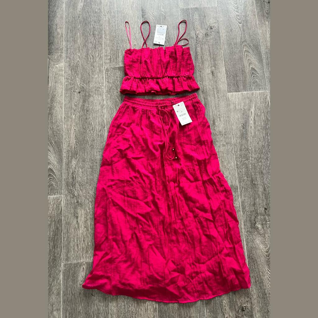Zara roze zomerse matching set - maat M, Maat 38/40 (M), Nieuw, Ophalen of Verzenden, Roze