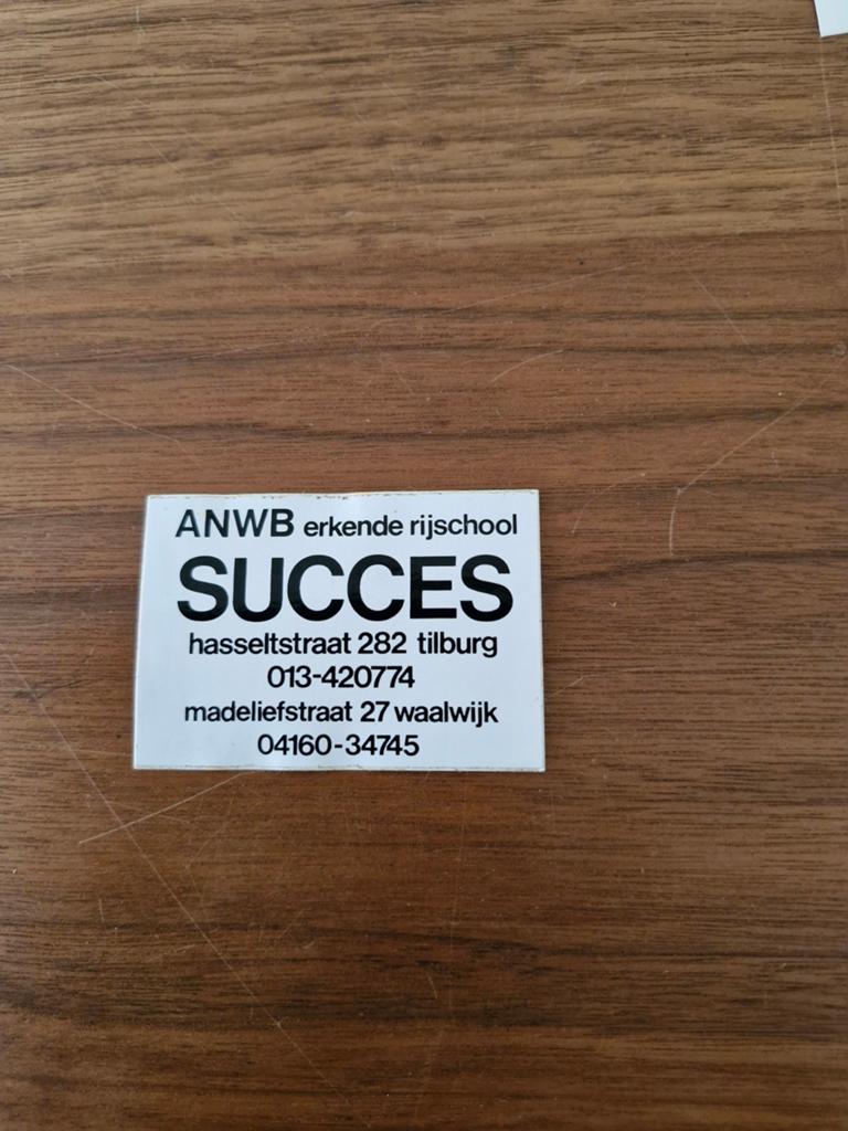 7557 ANWB erkende rijschool Succes sticker, Ophalen of Verzenden, Gebruikt, Sticker