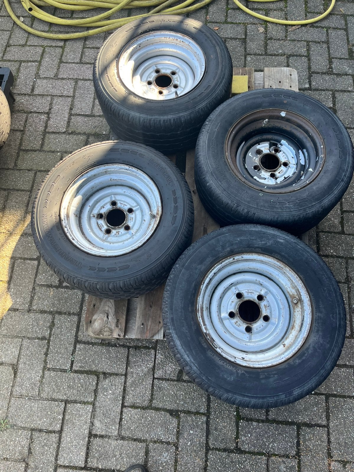 225/55R12 104N setje wielen trailermaxx banden, Ophalen, Gebruikt