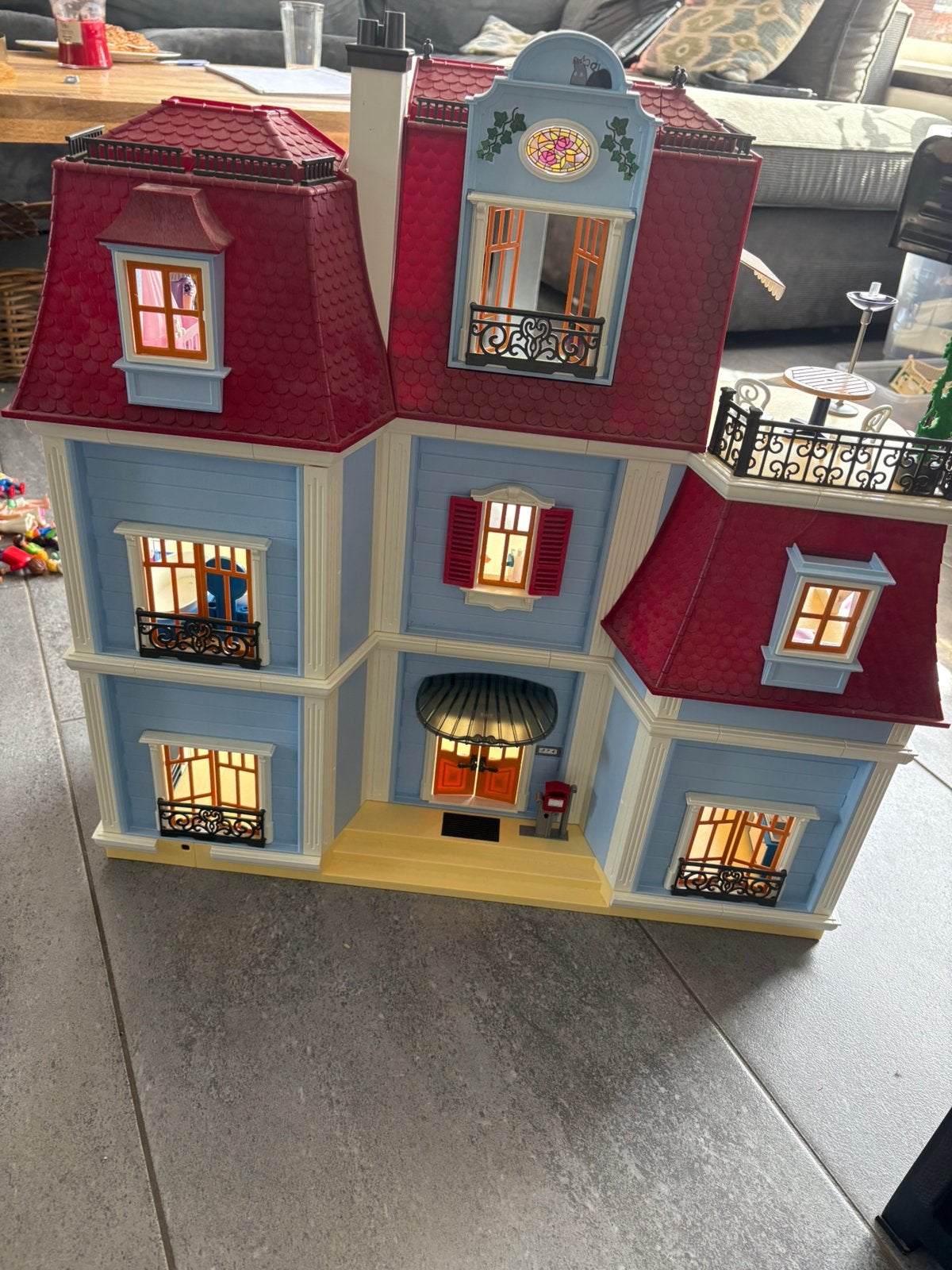 Playmobil herenhuis met accessoires, Gebruikt, Gebouw, Complete set, Ophalen of Verzenden