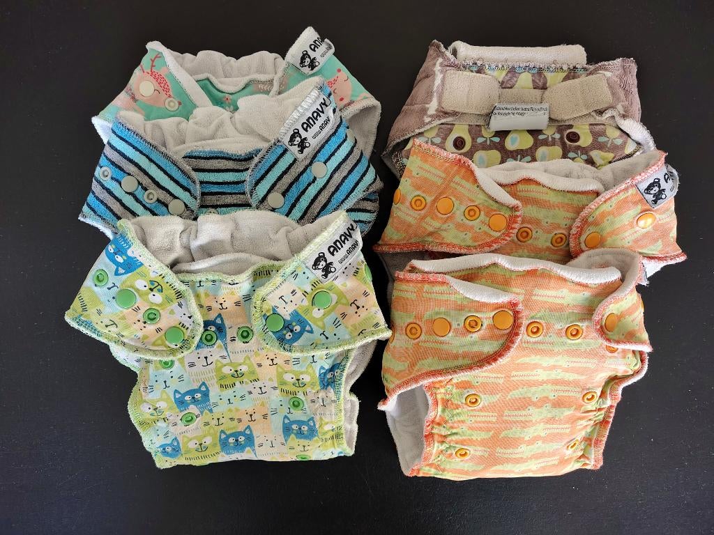 Pakket wasbare luiers (13 stuks) + meer Anavy en Petit Lulu, Ophalen of Verzenden, Gebruikt