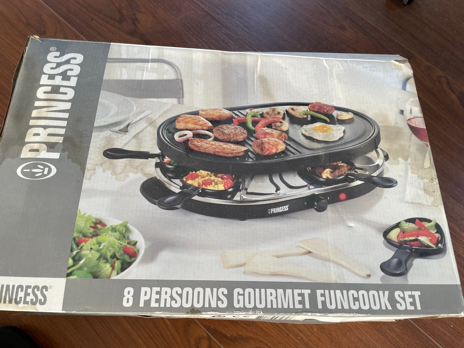 Princess Raclette Gourmet Fun Cook Set 8 personen, Witgoed en Apparatuur, Gourmetstellen, Ophalen, Zo goed als nieuw, 8 personen of meer