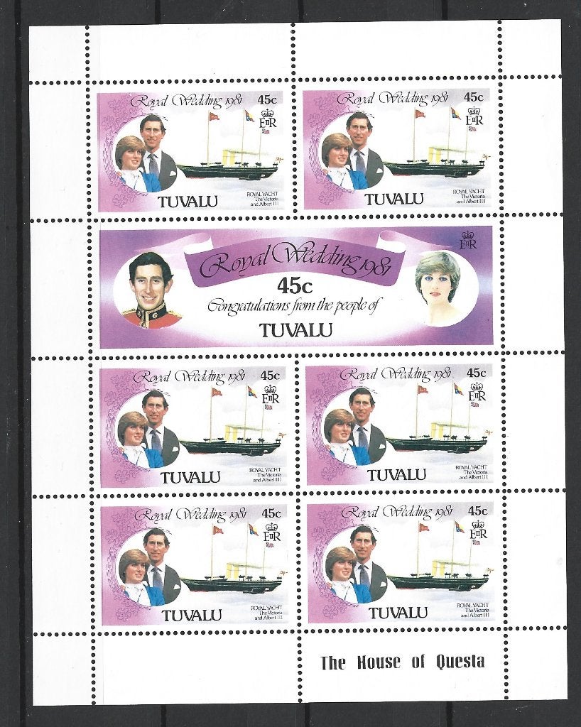 Tuvalu  1981 Royal Wedding  Charles en Diana (260609-3, Postzegels en Munten, Ophalen of Verzenden, Postfris