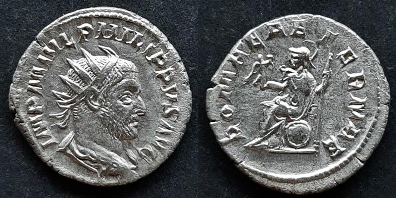 Philippus  dubbele denarius S2567, Verzenden, Overige landen, Zilver