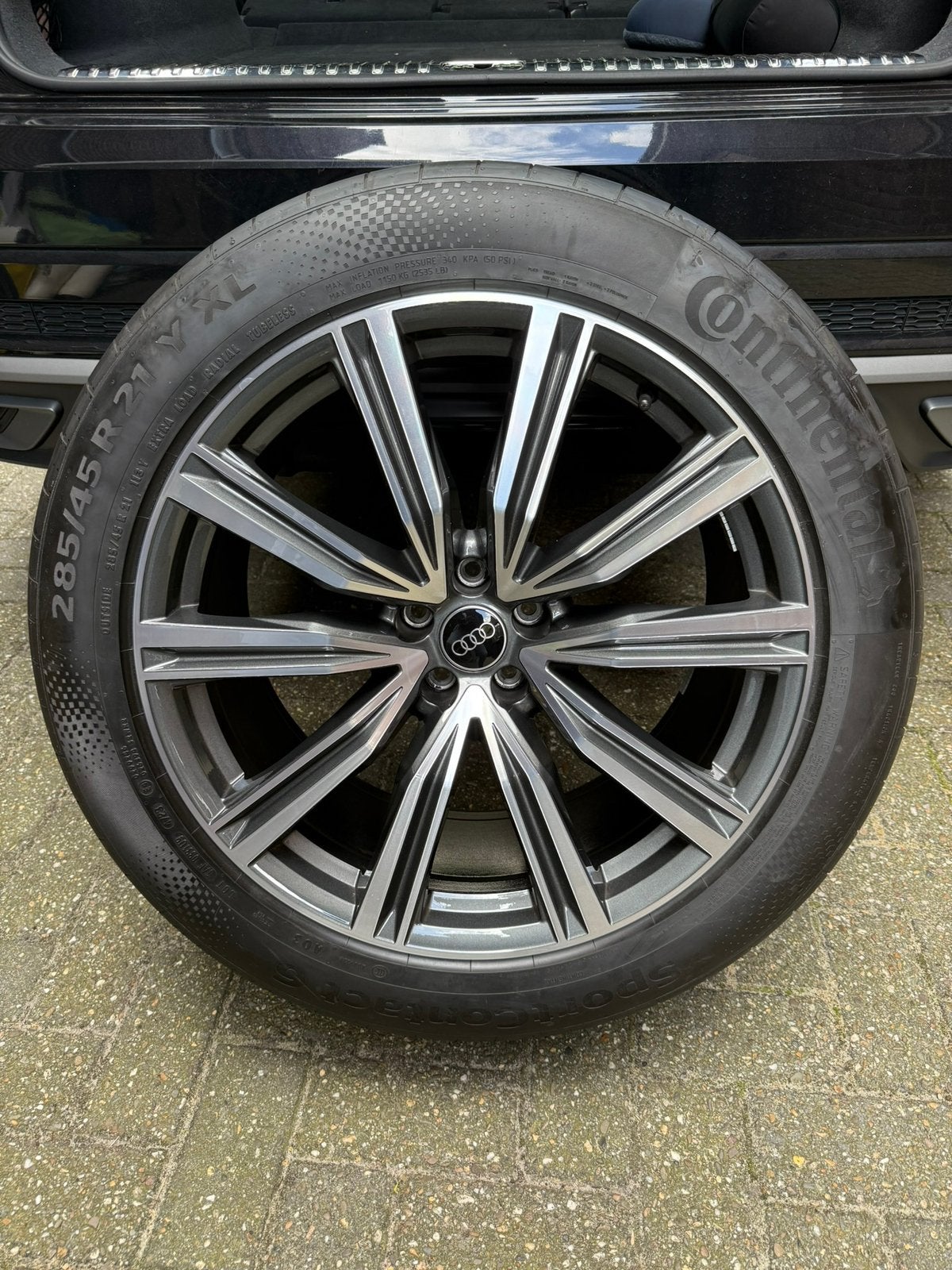 Set Audi Q8 21 inch  velgen met zgan banden, Auto-onderdelen, Gebruikt, 285 mm, Banden en Velgen, Personenwagen