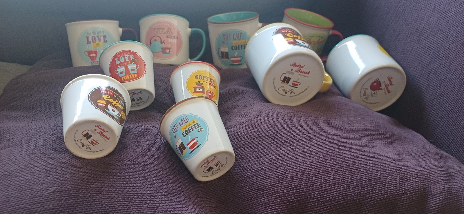 Easy life retro break Dora Papis mokken set+espresso, Ophalen of Verzenden, Zo goed als nieuw, Overige stijlen, Kop(pen) en/of Schotel(s)