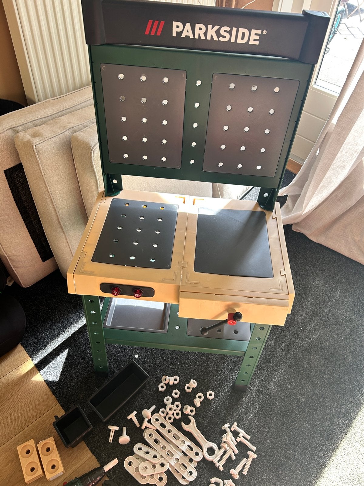 Parkside Kinderwerkbank met accessoires, Ophalen, Zo goed als nieuw, Knutselen, Met geluid