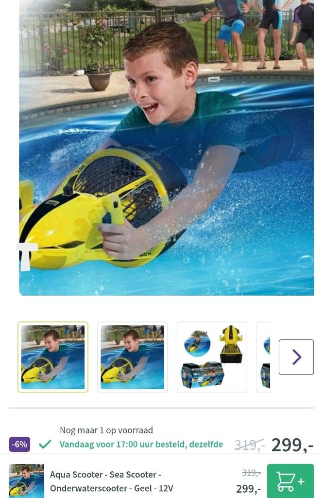 Zwembad scooter voor kinderen, Ophalen of Verzenden, Zo goed als nieuw, Minder dan 200 cm, Minder dan 80 cm
