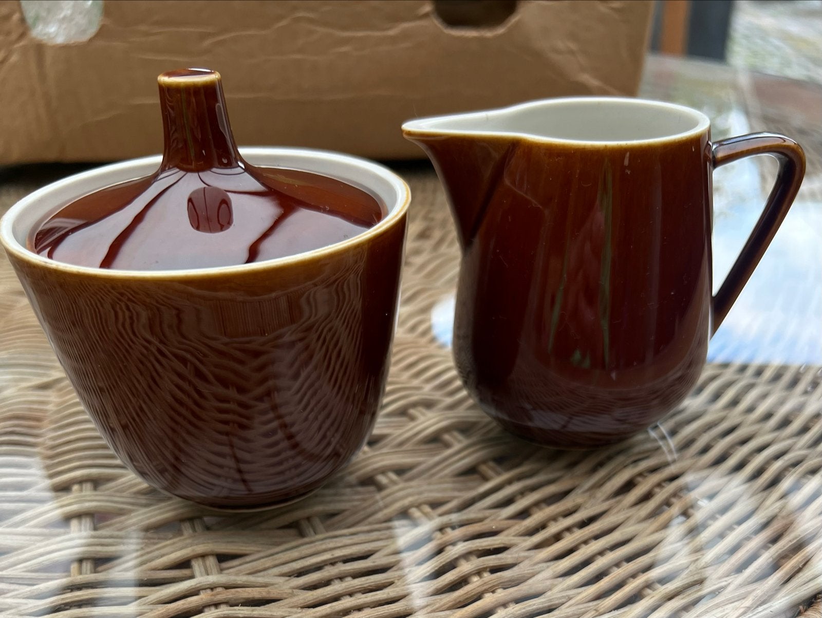 Villeroy & Boch suikerpotje en melkkannetje, Gebruikt, Keramiek, Vintage, Ophalen of Verzenden