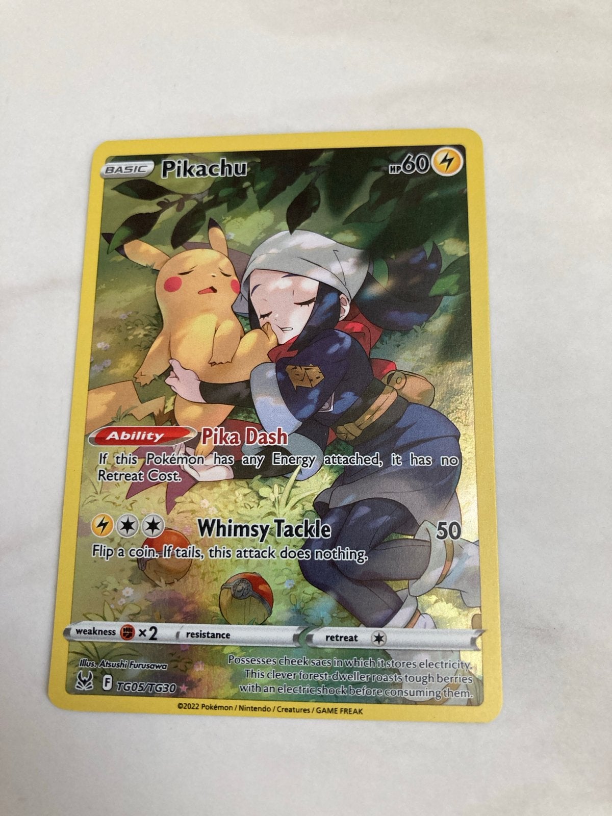 Pikachu TG05/TG30 Trainer Gallery Pokémon Kaart, Ophalen of Verzenden, Zo goed als nieuw, Losse kaart