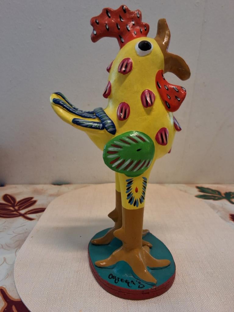 Vintage S. Ortega Gesigneerd Folk Art Keramiek Haan, Antiek en Kunst, Antiek | Keramiek en Aardewerk, Ophalen of Verzenden