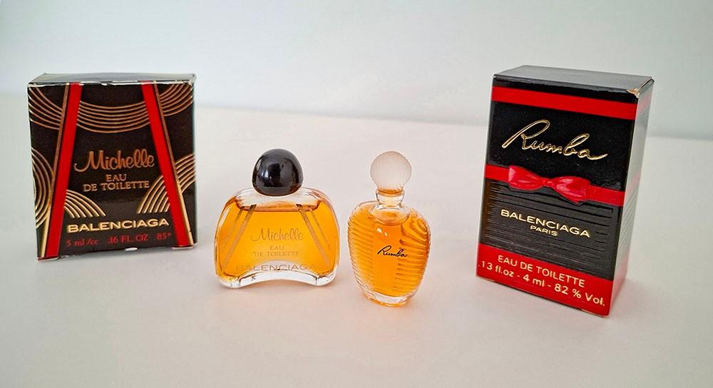 Balenciaga parfum miniatuur Michelle + Rumba - EDT, Ophalen of Verzenden, Zo goed als nieuw, Miniatuur, Gevuld