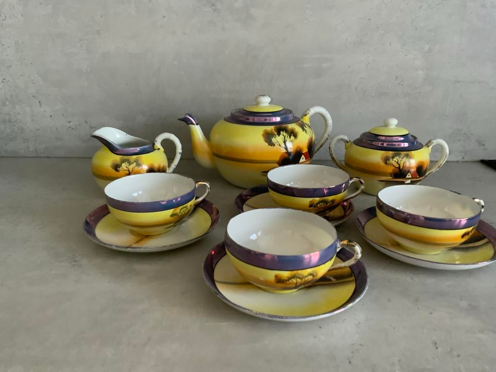 Vintage Takito Lusterware Theeservies - Jaren '20/'30, Antiek en Kunst, Ophalen of Verzenden