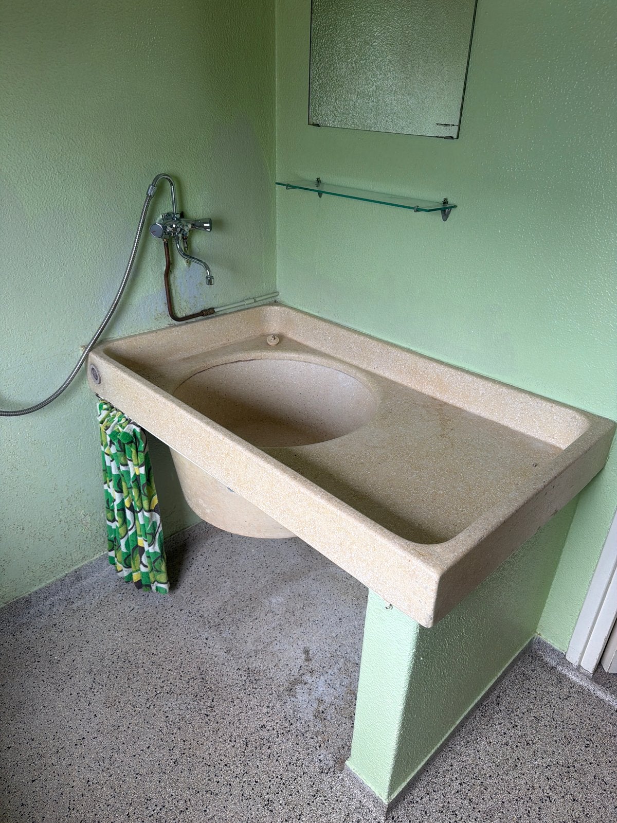 Vintage wasbak lavet, Ophalen, Gebruikt, Met douche