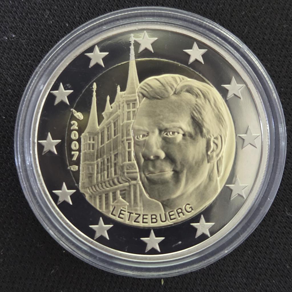 Luxemburg 2007: Groothertogelijk Paleis PROOF, Ophalen of Verzenden, Luxemburg, 2 euro, Losse munt