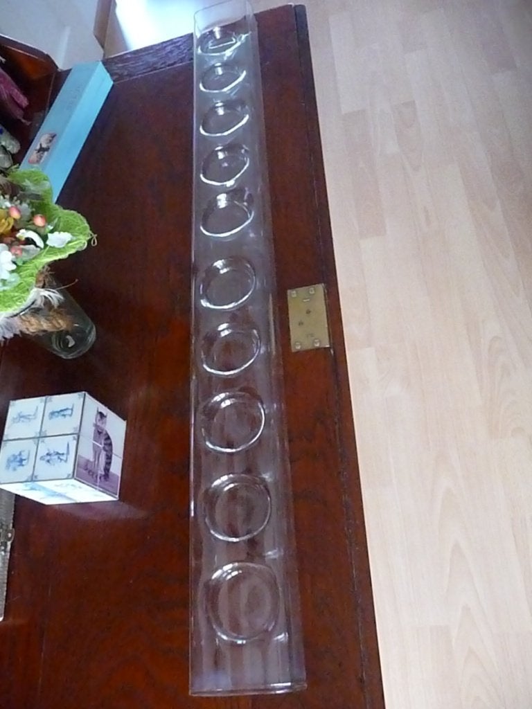 Nieuw glazen waxine licht standaard met 10 houders., Ophalen of Verzenden, Nieuw, Overige materialen, Minder dan 25 cm