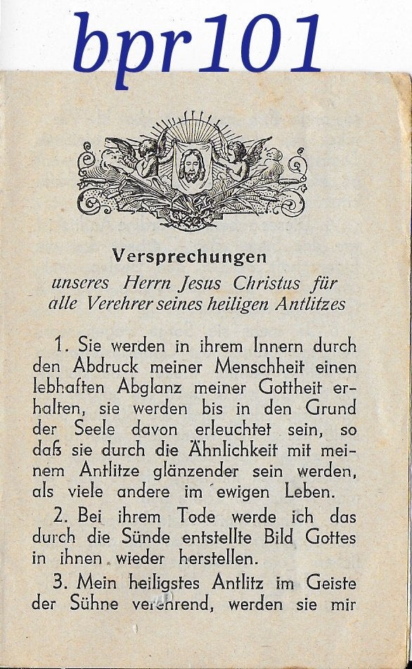 BPR101 Bid prentje Versprechungen ( Beloftes ) Duitse tekst, Verzamelen, Religie, Ophalen of Verzenden, Zo goed als nieuw, Kaart of Prent