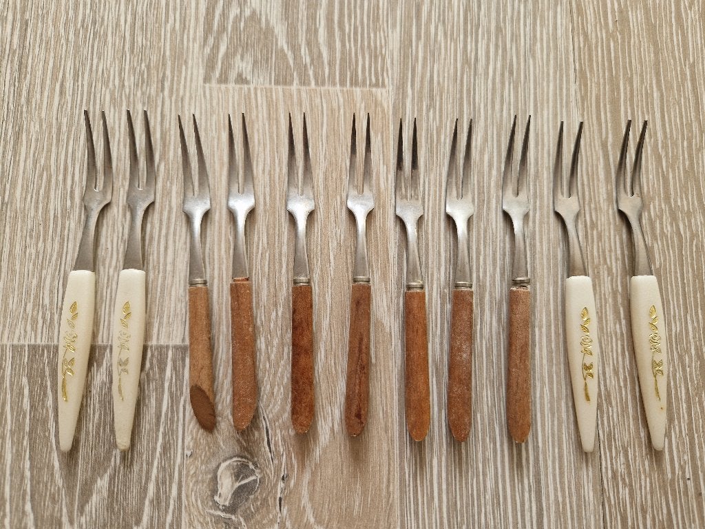 Vintage cocktailvorkjes/prikkers uit de jaren 70, Ophalen of Verzenden