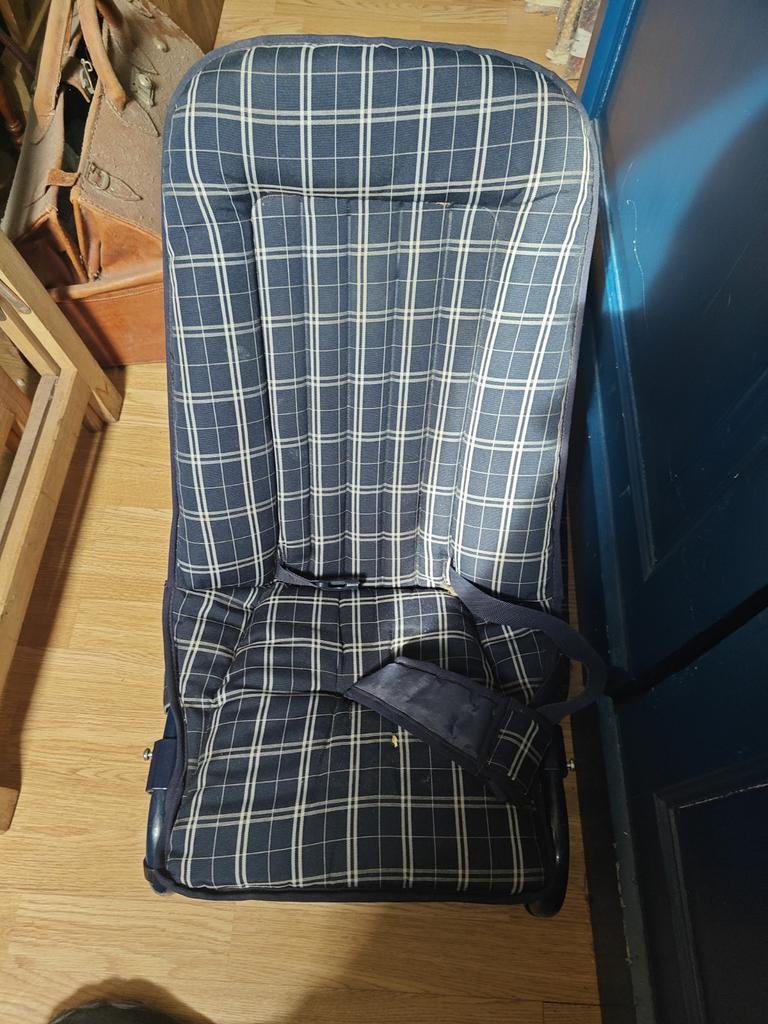 Blauw geruite kinderstoelverhoger, Overige merken, 9 t/m 18 kg, Afneembare rugleuning, Ophalen of Verzenden