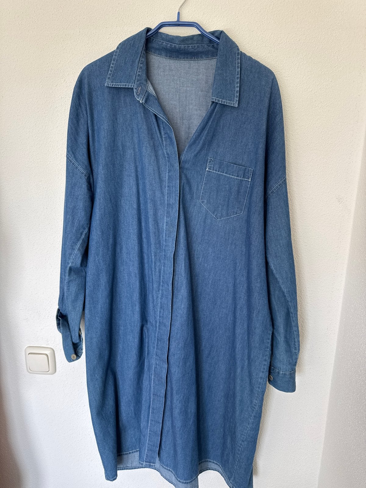 Dunne denim blouse XL/XXL, Ophalen of Verzenden, Gedragen, Maat 46/48 (XL) of groter, Blauw