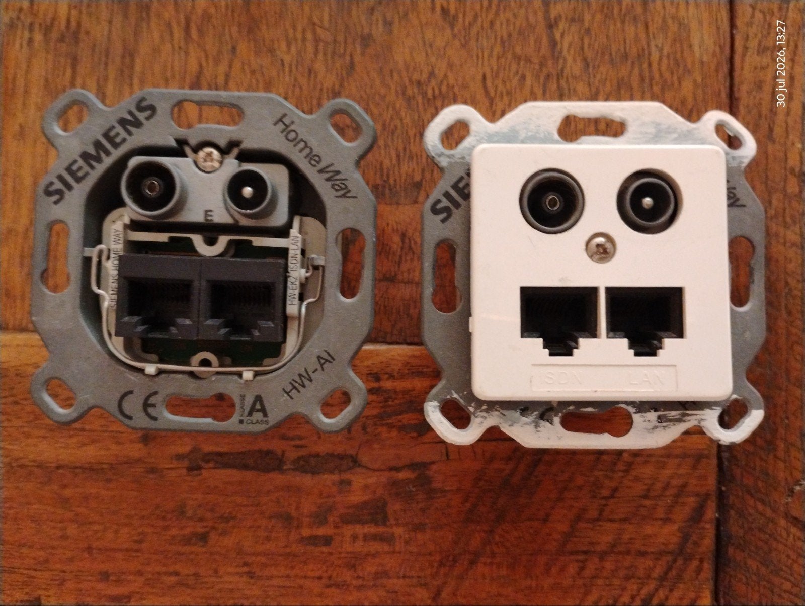 utp en coax stopcontact Siemens 2x, Ophalen of Verzenden, Nieuw, Stopcontact
