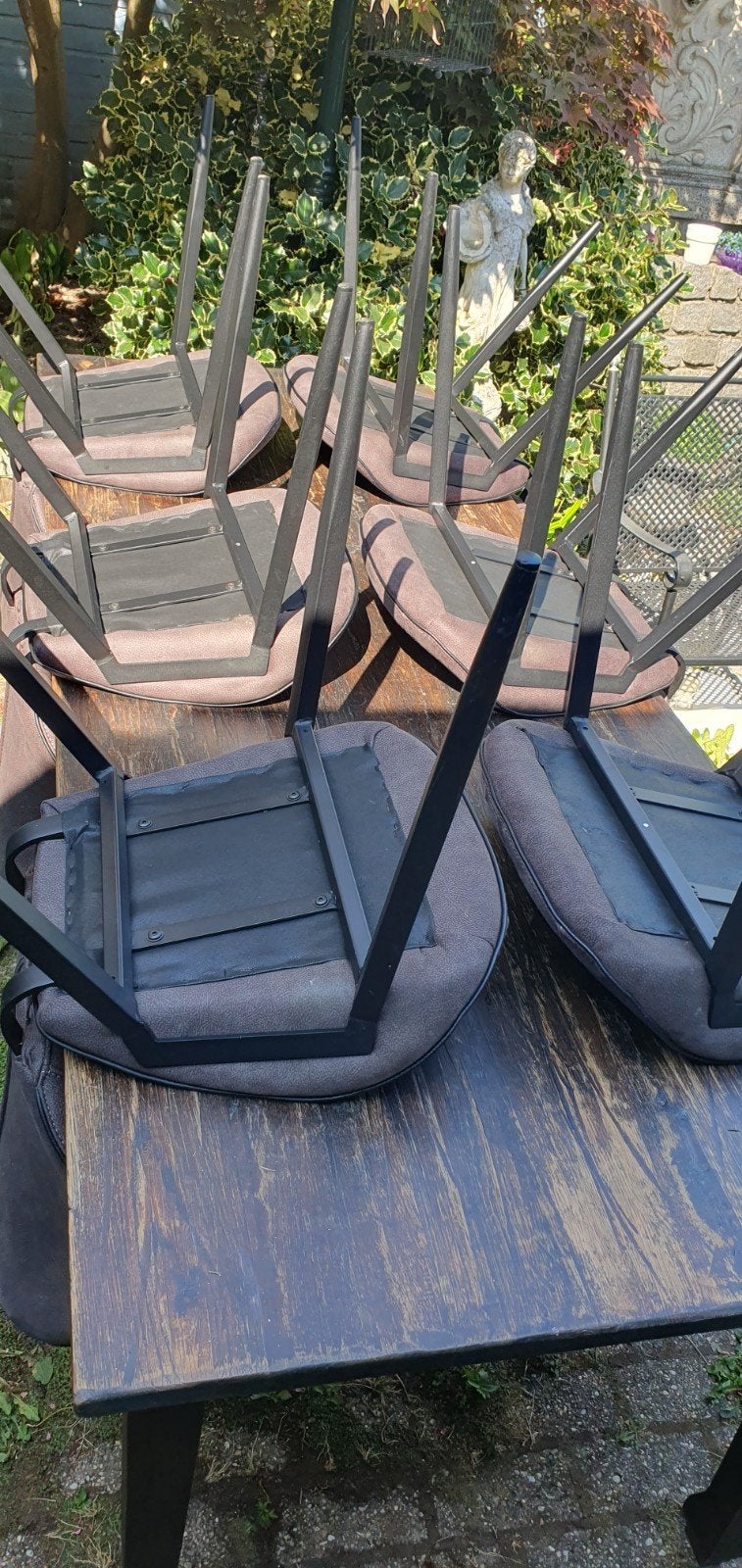 eetkamertafel met 6 stoelen, Huis en Inrichting, Tafels | Eettafels, Ophalen, Eikenhout, 200 cm of meer, 50 tot 100 cm