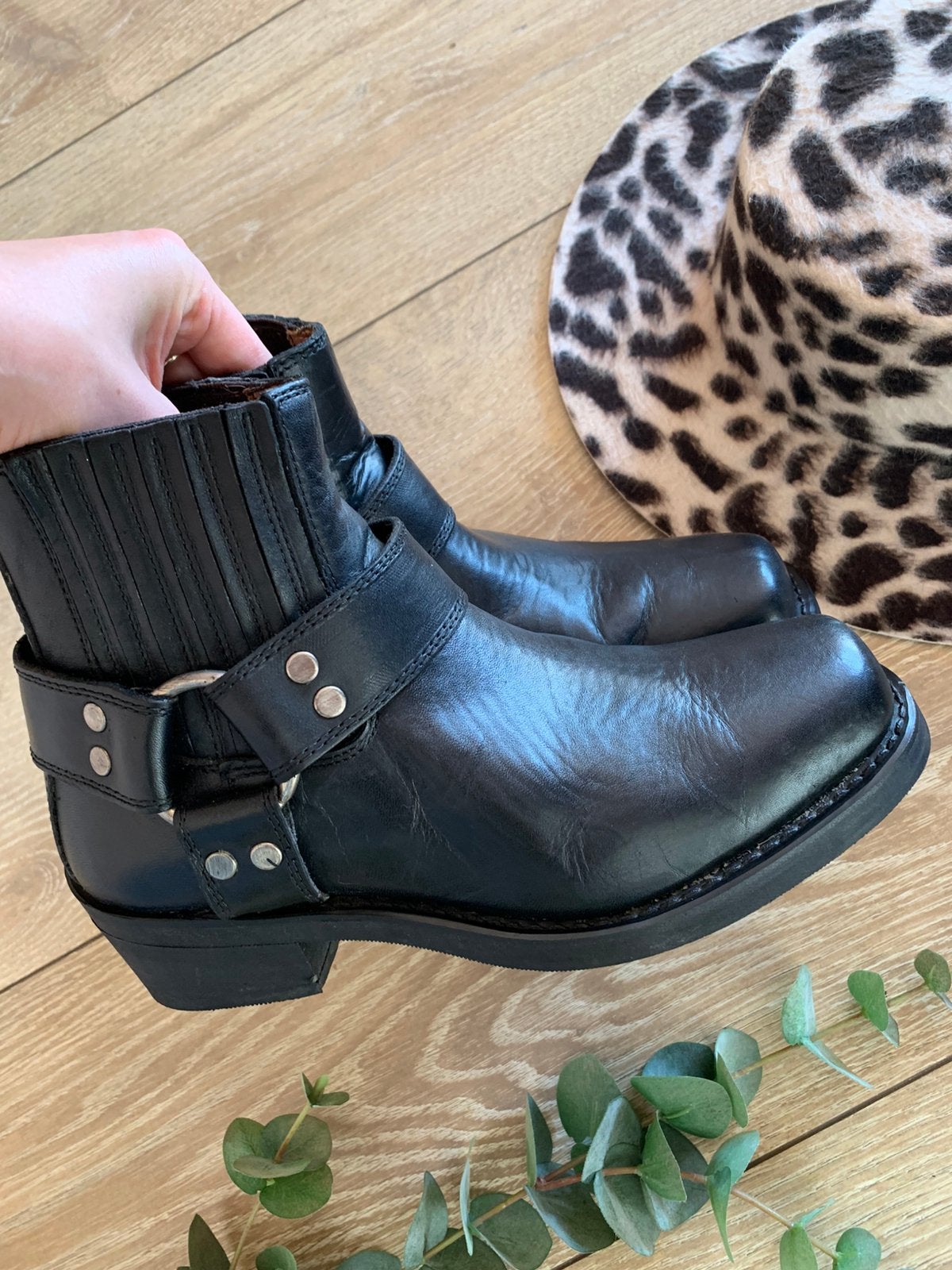 Montana bikerboots 39 western boots enkellaarsen geps sporen, -, Zwart, -, Lage of Enkellaarzen