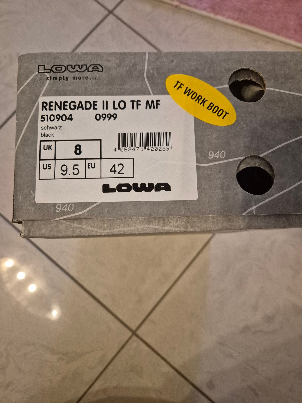 Lowa Renegade II Lo TF MF - Zwarte werkschoenen maat 42, Ophalen, Lowa, Zwart, Nieuw
