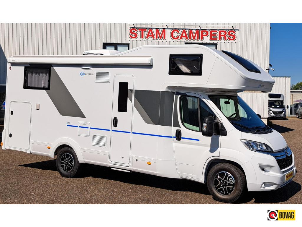 Sun Living A75-SL, Gratis Zenec Radio-Nav, Hoge Korting, Chemisch toilet, Alkoof, 7 tot 8 meter, Bedrijf
